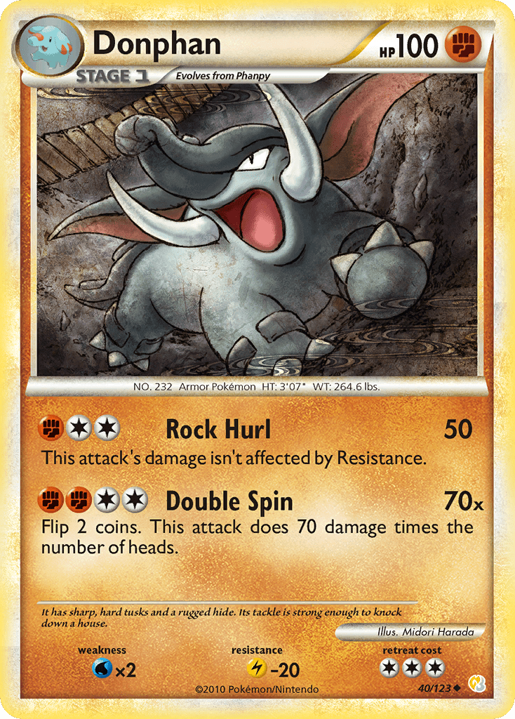 Donphan (40/123) [HeartGold & SoulSilver: Base Set] Pokemon Single Pokémon  | Multizone: Comics And Games