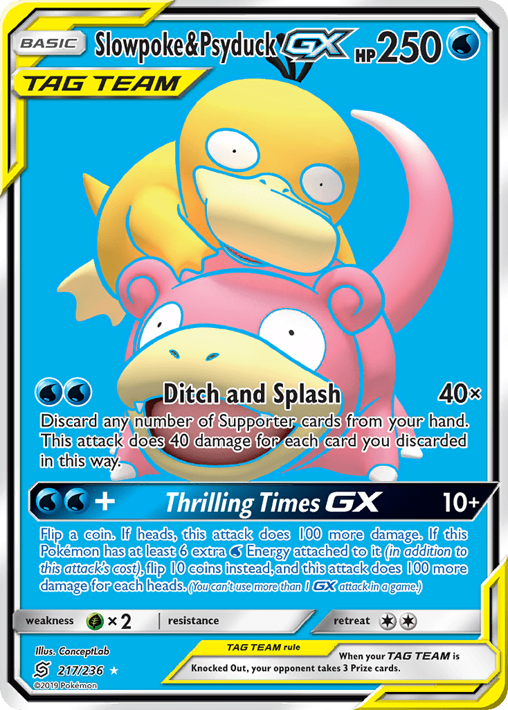 Slowpoke & Psyduck GX (217/236) [Sun & Moon: Unified Minds] Pokemon Single Pokémon  | Multizone: Comics And Games