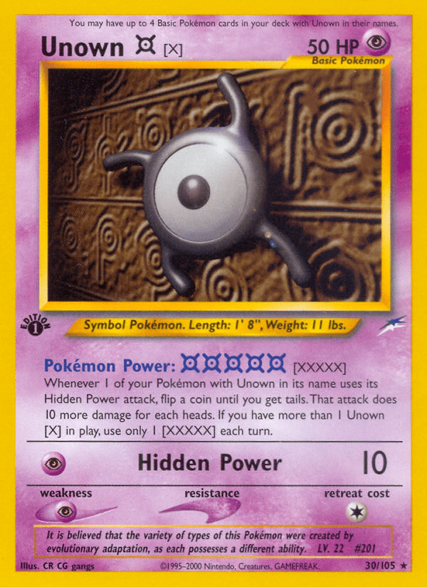 Unown [X] (30/105) [Neo Destiny 1st Edition] Pokemon Single Pokémon  | Multizone: Comics And Games