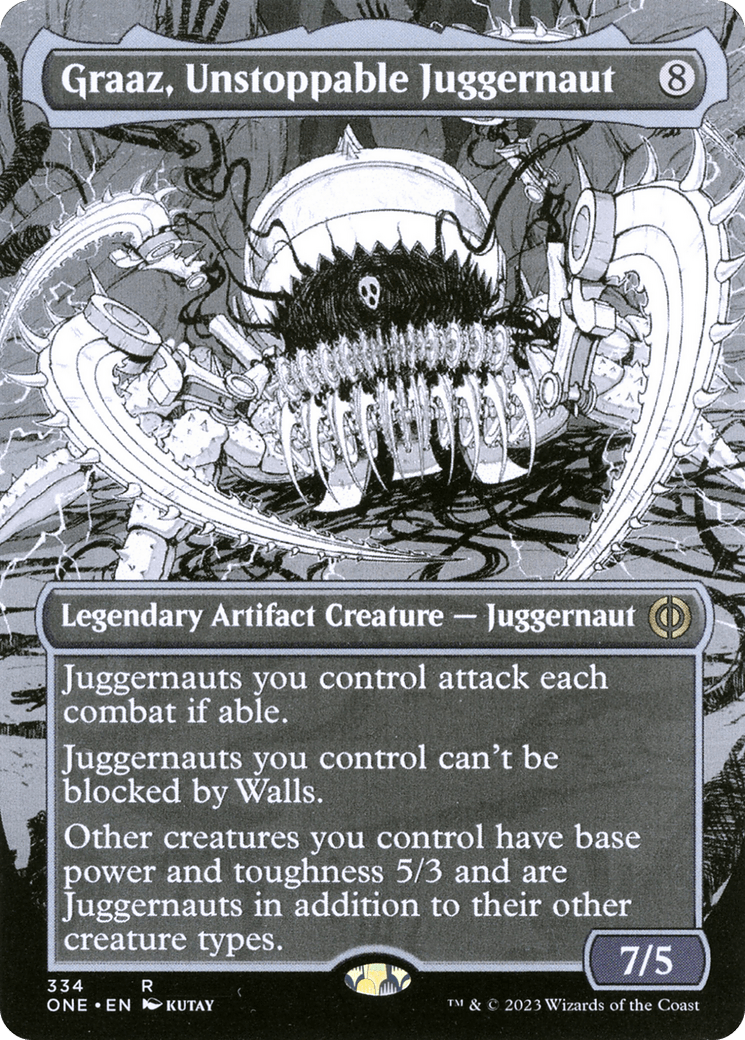 Graaz, Unstoppable Juggernaut (Borderless Manga) [Phyrexia: All Will Be One] MTG Single Magic: The Gathering  | Multizone: Comics And Games