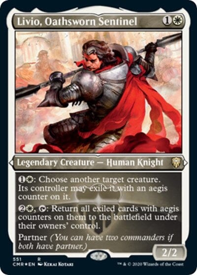 Livio, Oathsworn Sentinel (Foil Etched) [Commander Legends] MTG Single Magic: The Gathering  | Multizone: Comics And Games