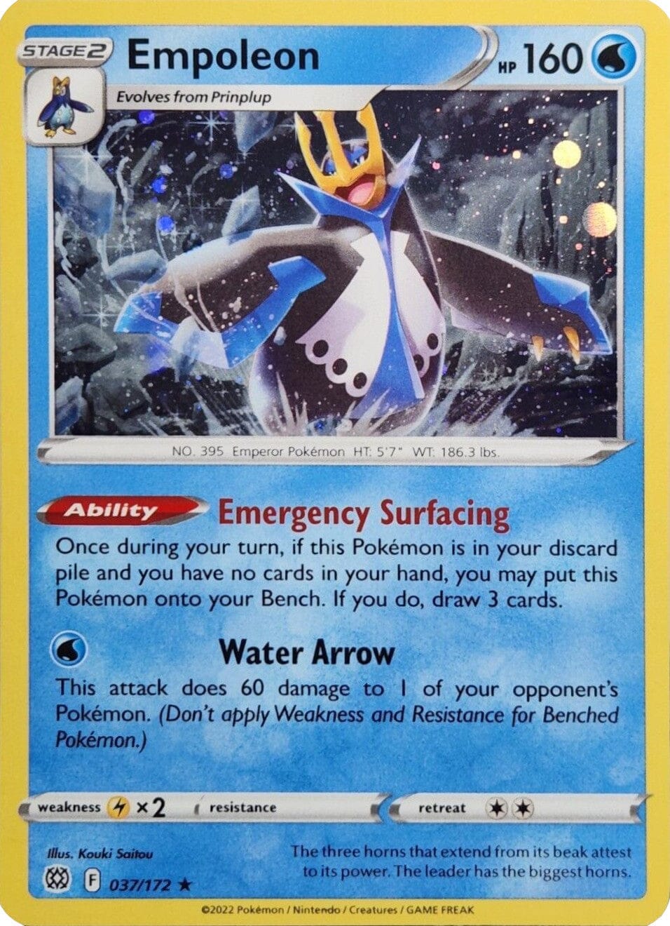 Empoleon (037/172) (Cosmos Holo) [Sword & Shield: Brilliant Stars] Pokemon Single Pokémon  | Multizone: Comics And Games
