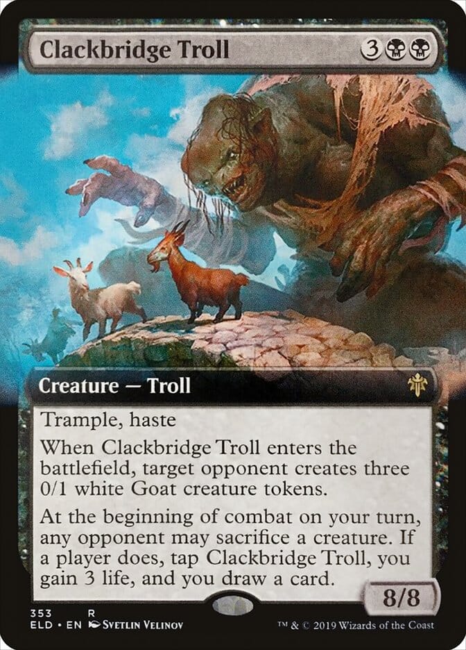 Clackbridge Troll (Extended Art) [Throne of Eldraine] MTG Single Magic: The Gathering  | Multizone: Comics And Games