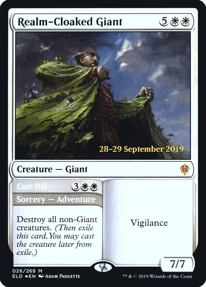 Realm-Cloaked Giant // Cast Off [Throne of Eldraine Prerelease Promos] MTG Single Magic: The Gathering  | Multizone: Comics And Games