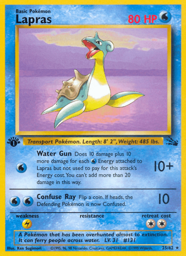 Lapras (25/62) [Fossil 1st Edition] Pokemon Single Pokémon  | Multizone: Comics And Games