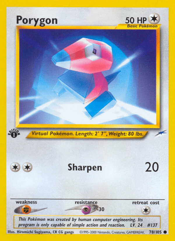 Porygon (78/105) [Neo Destiny 1st Edition] Pokemon Single Pokémon  | Multizone: Comics And Games