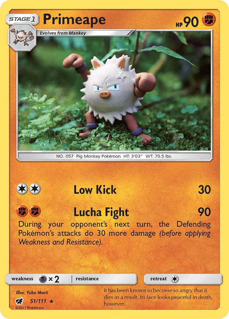 Primeape (51/111) [Sun & Moon: Crimson Invasion] Pokemon Single Pokémon  | Multizone: Comics And Games