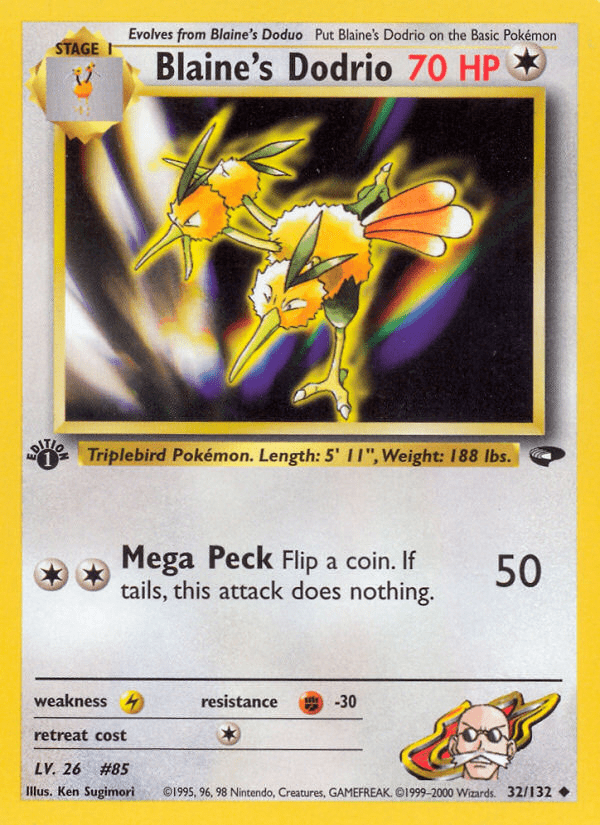 Blaine's Dodrio (32/132) [Gym Challenge 1st Edition] Pokemon Single Pokémon  | Multizone: Comics And Games