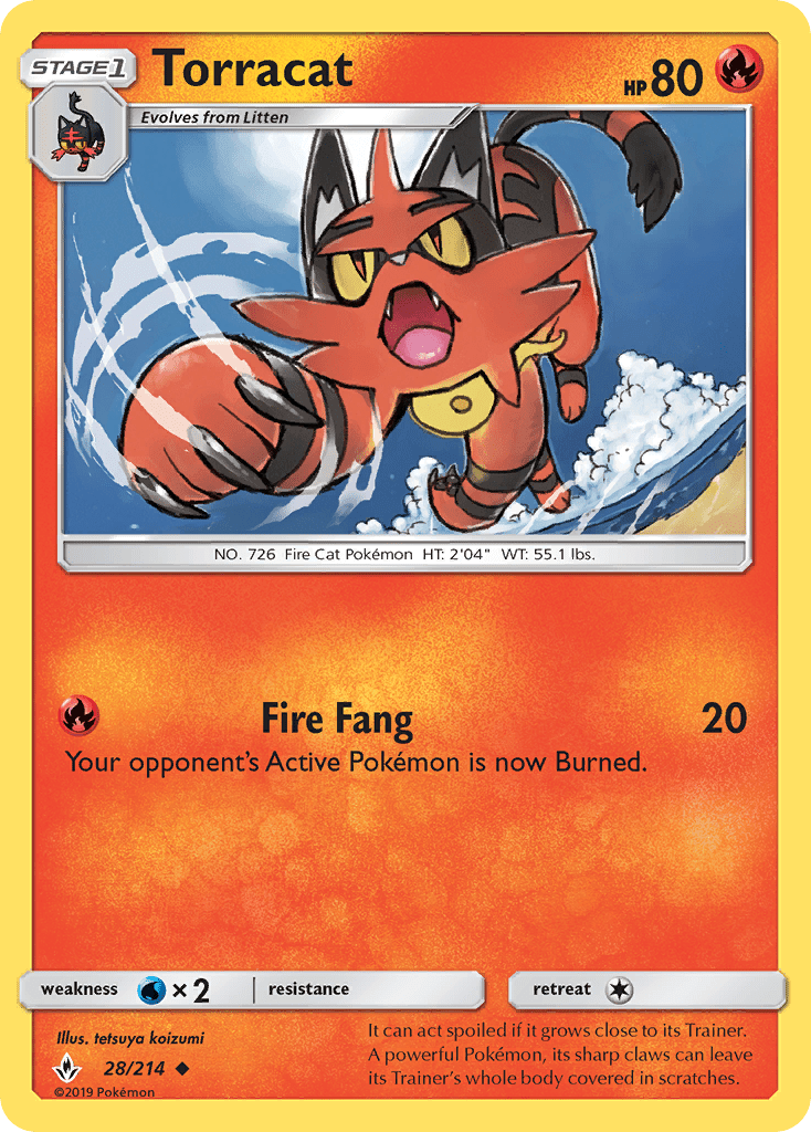 Torracat (28/214) [Sun & Moon: Unbroken Bonds] Pokemon Single Pokémon  | Multizone: Comics And Games
