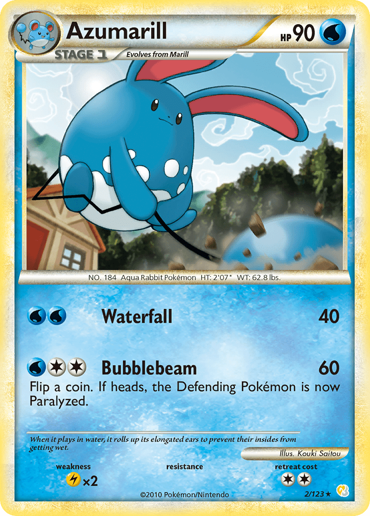 Azumarill (2/123) [HeartGold & SoulSilver: Base Set] Pokemon Single Pokémon  | Multizone: Comics And Games