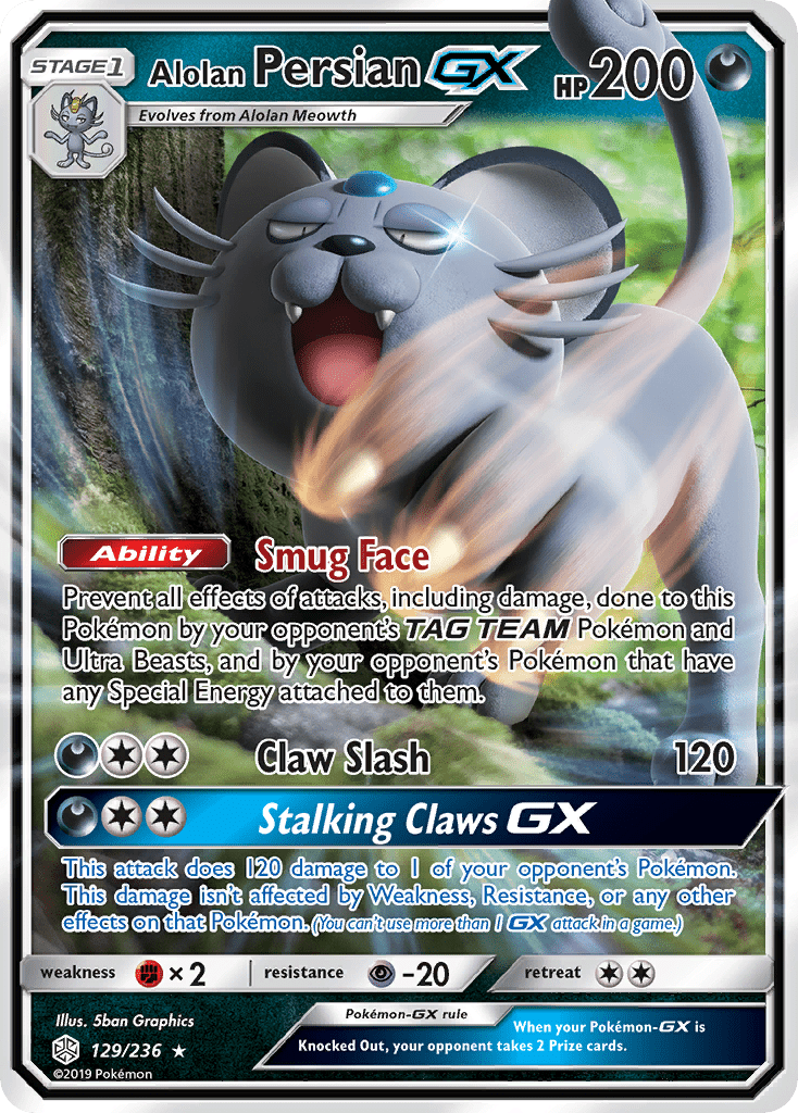 Alolan Persian GX (129/236) [Sun & Moon: Cosmic Eclipse] Pokemon Single Pokémon  | Multizone: Comics And Games