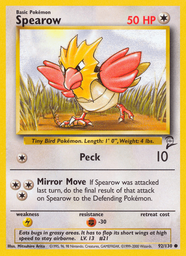 Spearow (92/130) [Base Set 2] Pokemon Single Pokémon  | Multizone: Comics And Games