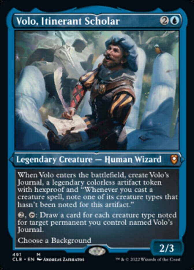 Volo, Itinerant Scholar (Foil Etched) [Commander Legends: Battle for Baldur's Gate] MTG Single Magic: The Gathering  | Multizone: Comics And Games