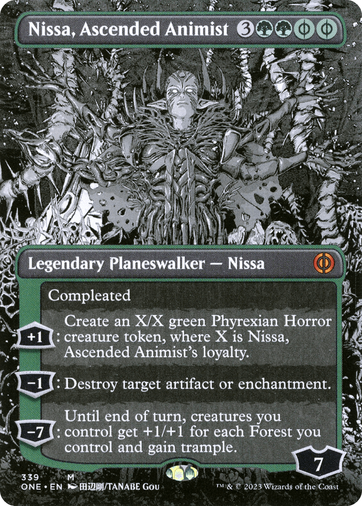 Nissa, Ascended Animist (Borderless Manga) [Phyrexia: All Will Be One] MTG Single Magic: The Gathering  | Multizone: Comics And Games