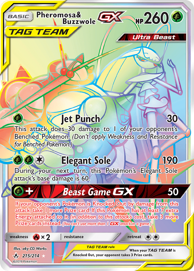 Pheromosa & Buzzwole GX (215/214) [Sun & Moon: Unbroken Bonds] Pokemon Single Pokémon  | Multizone: Comics And Games