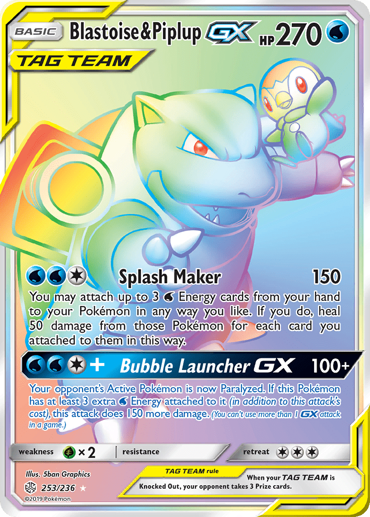 Blastoise & Piplup GX (253/236) [Sun & Moon: Cosmic Eclipse] Pokemon Single Pokémon  | Multizone: Comics And Games