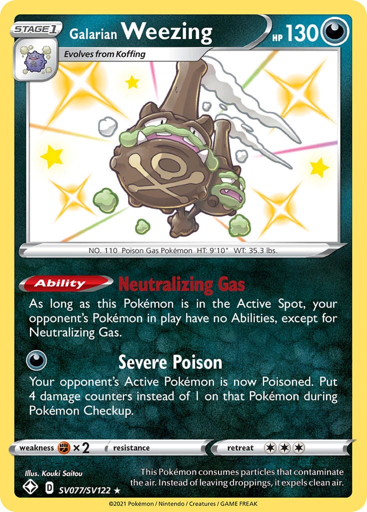 Galarian Weezing (SV077/SV122) [Sword & Shield: Shining Fates] Pokemon Single Pokémon  | Multizone: Comics And Games