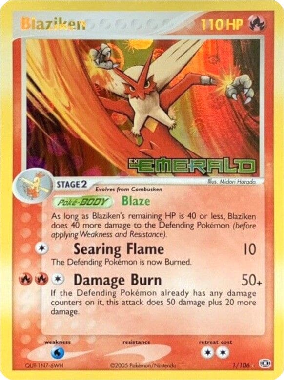 Blaziken (1/106) (Stamped) [EX: Emerald] Pokemon Single Pokémon  | Multizone: Comics And Games