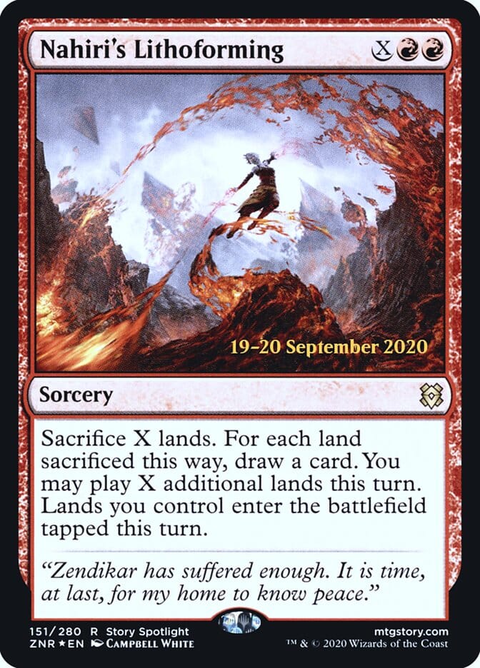 Nahiri's Lithoforming [Zendikar Rising Prerelease Promos] MTG Single Magic: The Gathering  | Multizone: Comics And Games