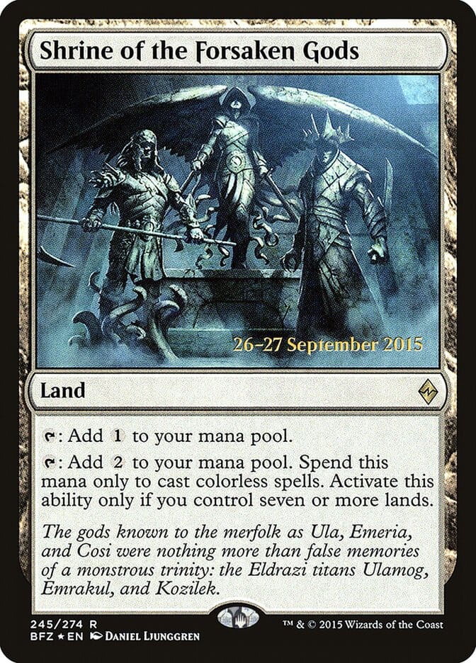 Shrine of the Forsaken Gods [Battle for Zendikar Prerelease Promos] MTG Single Magic: The Gathering  | Multizone: Comics And Games