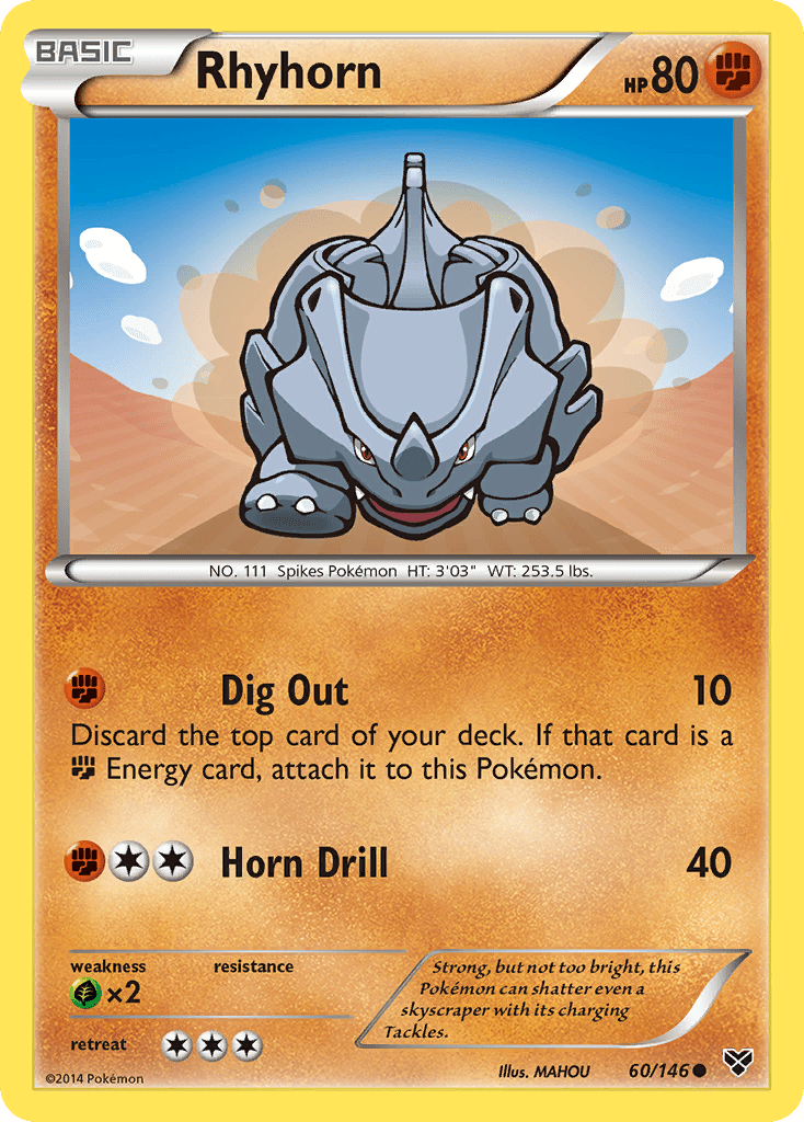 Rhyhorn (60/146) [XY: Base Set] Pokemon Single Pokémon  | Multizone: Comics And Games