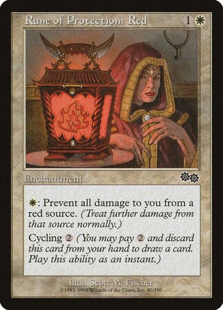 Rune of Protection: Red [Urza's Saga] MTG Single Magic: The Gathering  | Multizone: Comics And Games