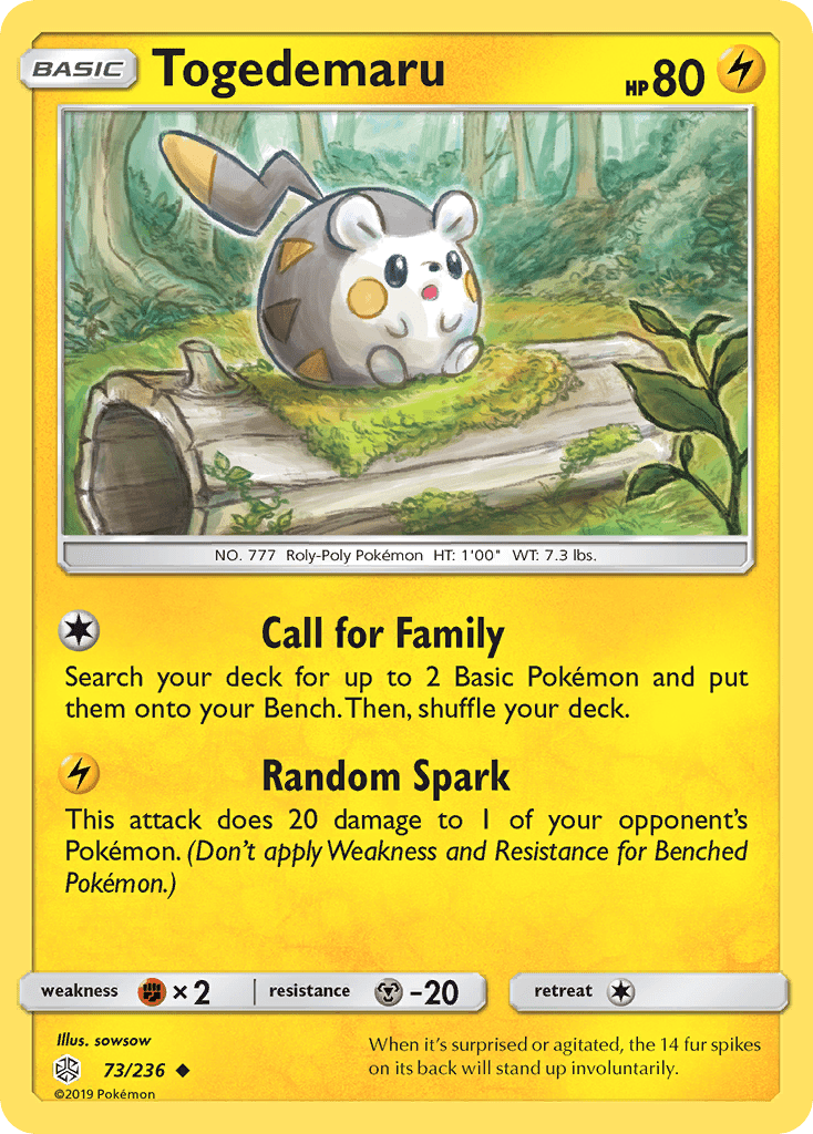 Togedemaru (73/236) [Sun & Moon: Cosmic Eclipse] Pokemon Single Pokémon  | Multizone: Comics And Games