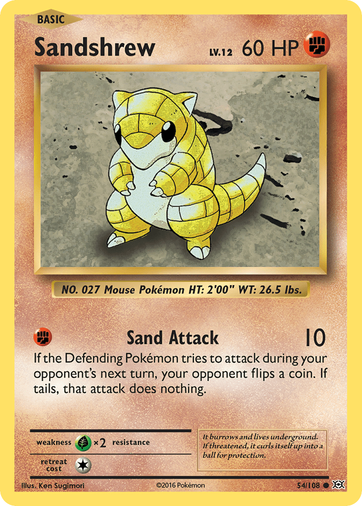 Sandshrew (54/108) [XY: Evolutions] Pokemon Single Pokémon  | Multizone: Comics And Games
