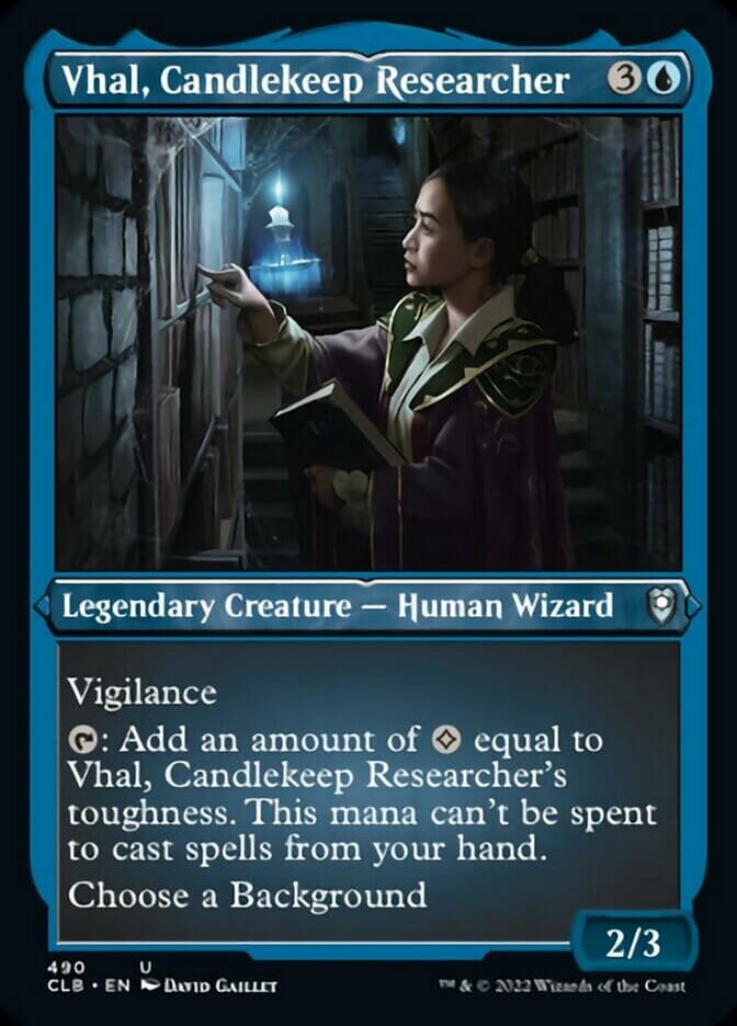 Vhal, Candlekeep Researcher (Foil Etched) [Commander Legends: Battle for Baldur's Gate] MTG Single Magic: The Gathering  | Multizone: Comics And Games