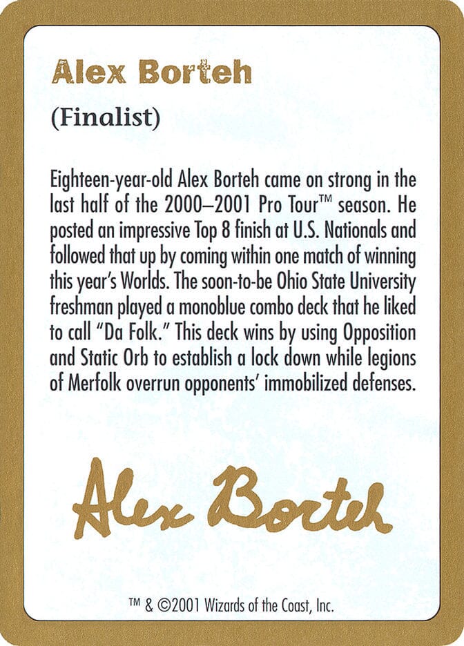 Alex Borteh Bio [World Championship Decks 2001] MTG Single Magic: The Gathering  | Multizone: Comics And Games