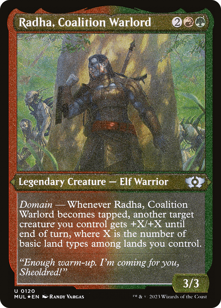 Radha, Coalition Warlord (Foil Etched) [Multiverse Legends] MTG Single Magic: The Gathering  | Multizone: Comics And Games