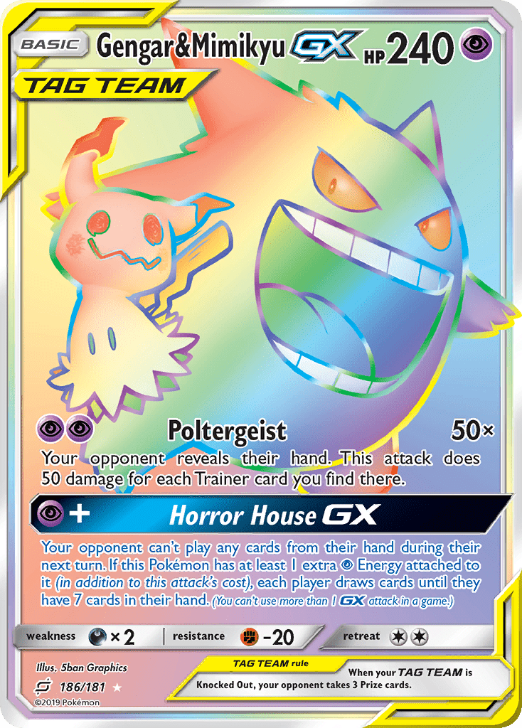 Gengar & Mimikyu GX (186/181) [Sun & Moon: Team Up] Pokemon Single Pokémon  | Multizone: Comics And Games