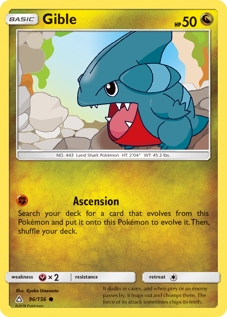 Gible (96/156) [Sun & Moon: Ultra Prism] Pokemon Single Pokémon  | Multizone: Comics And Games