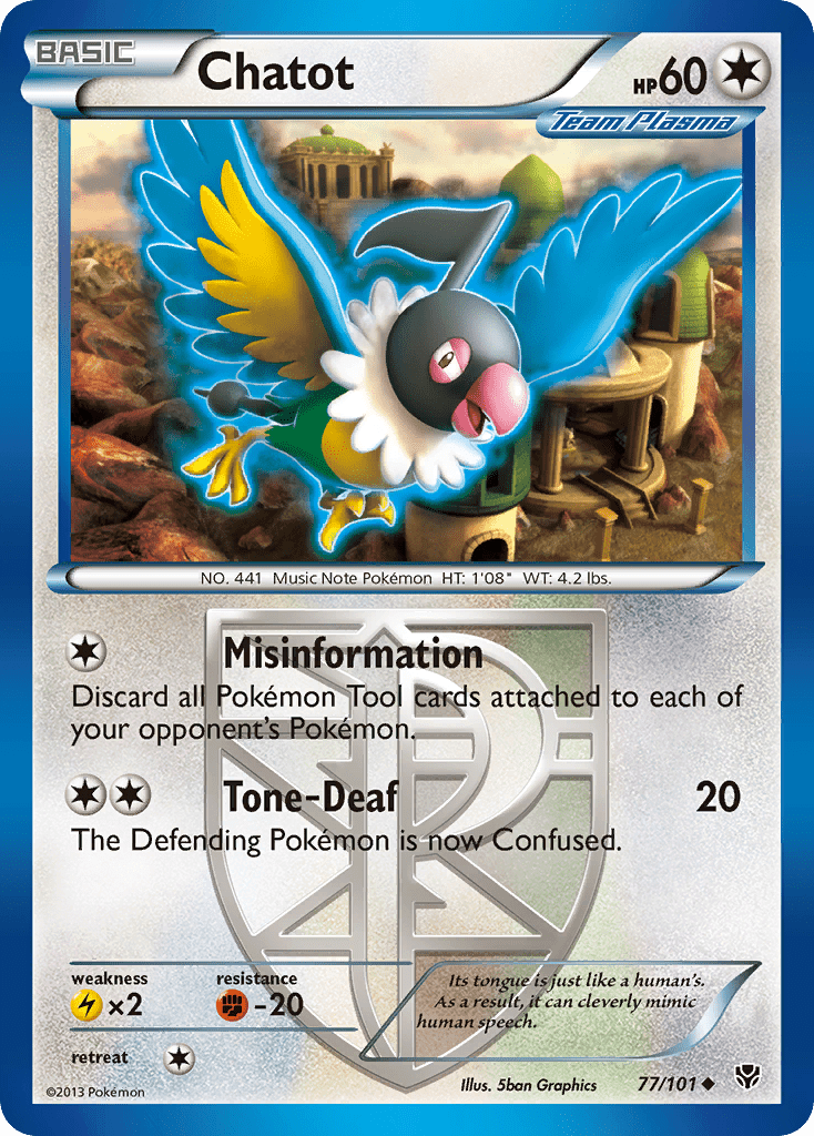 Chatot (77/101) [Black & White: Plasma Blast] Pokemon Single Pokémon  | Multizone: Comics And Games
