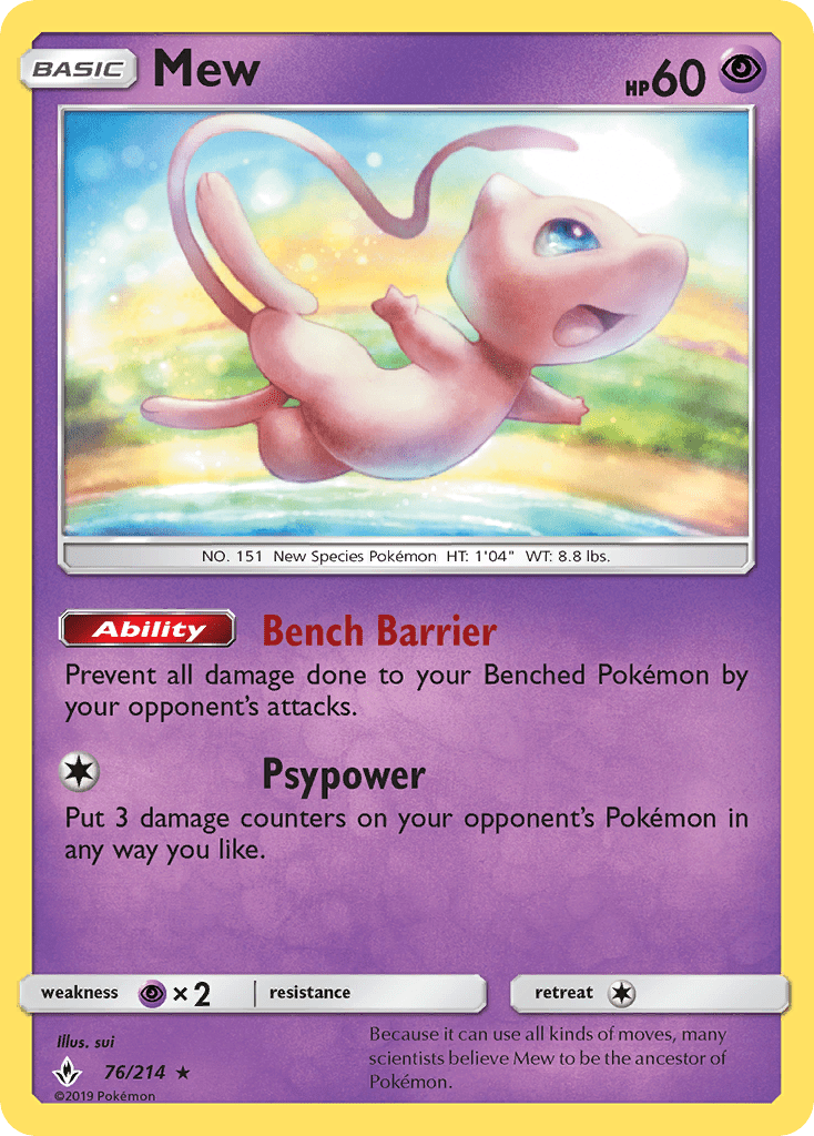 Mew (76/214) [Sun & Moon: Unbroken Bonds] Pokemon Single Pokémon  | Multizone: Comics And Games