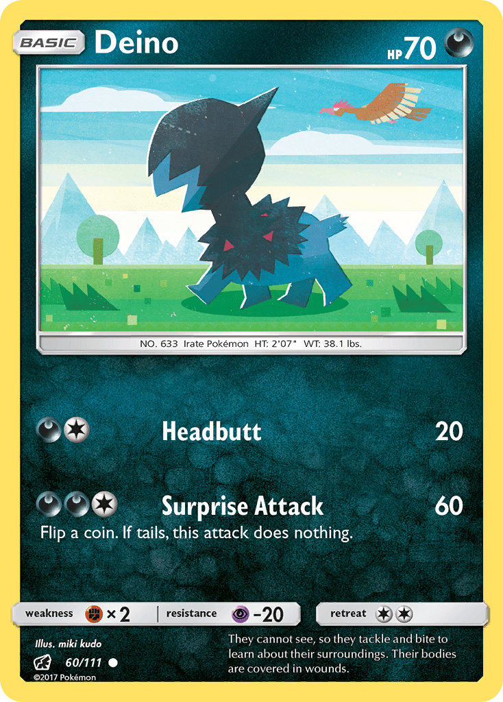 Deino (60/111) [Sun & Moon: Crimson Invasion] Pokemon Single Pokémon  | Multizone: Comics And Games