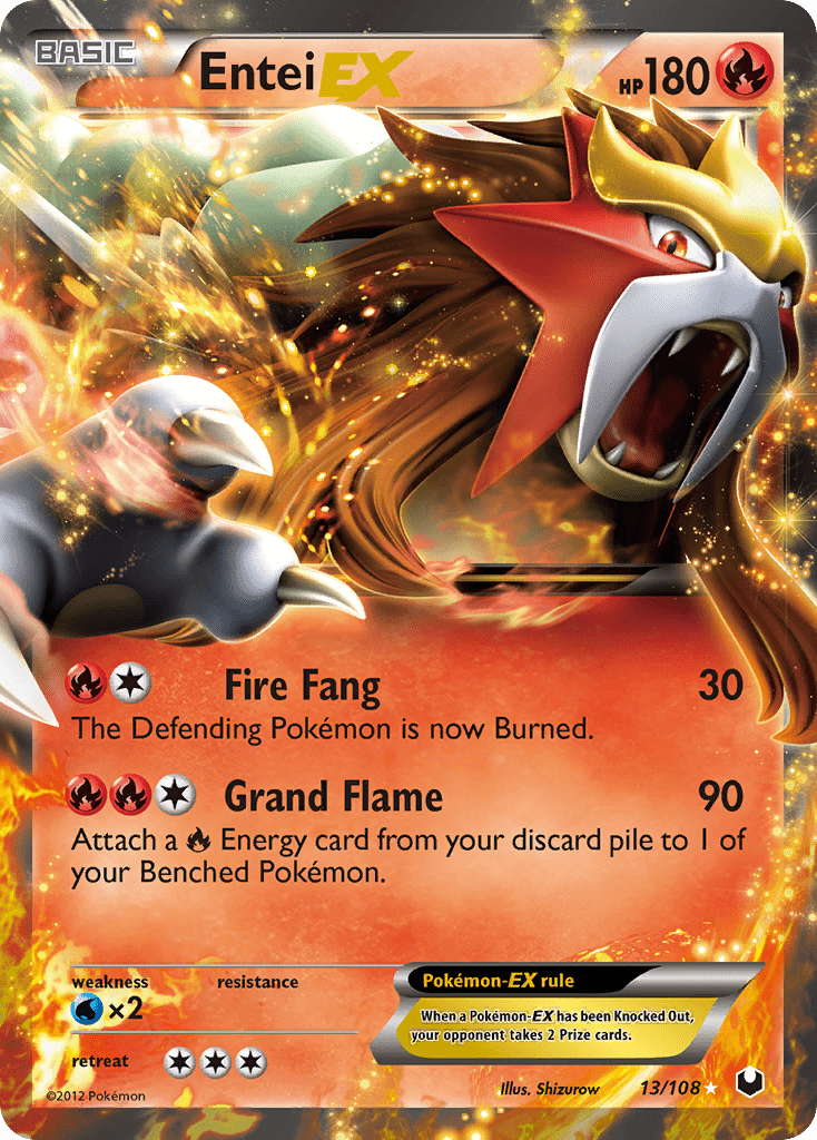 Entei EX (13/108) [Black & White: Dark Explorers] Pokemon Single Pokémon  | Multizone: Comics And Games