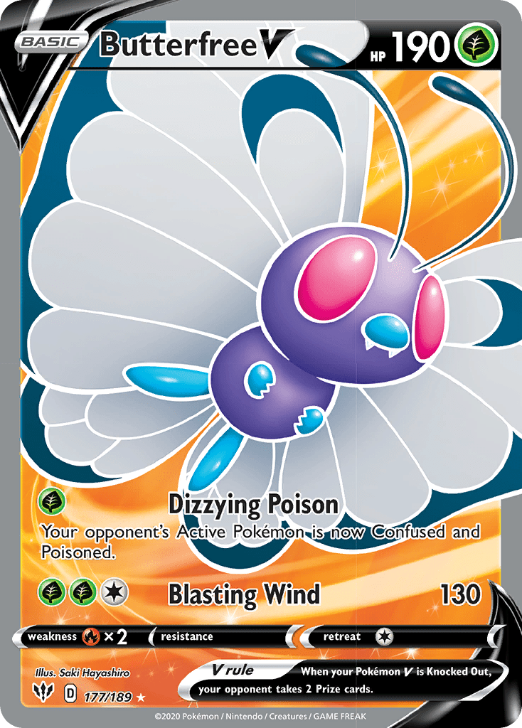 Butterfree V (177/189) [Sword & Shield: Darkness Ablaze] Pokemon Single Pokémon  | Multizone: Comics And Games