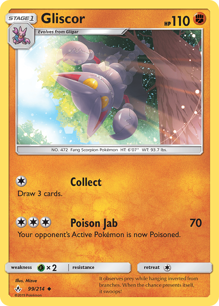 Gliscor (99/214) [Sun & Moon: Unbroken Bonds] Pokemon Single Pokémon  | Multizone: Comics And Games