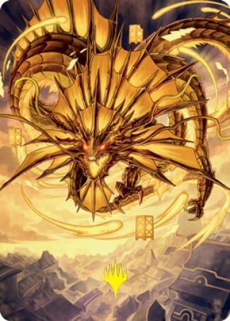Ao, the Dawn Sky 2 Art Card (Gold-Stamped Signature) [Kamigawa: Neon Dynasty Art Series] MTG Single Magic: The Gathering  | Multizone: Comics And Games