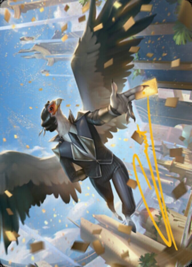 Skyboon Evangelist Art Card (Gold-Stamped Signature) [Streets of New Capenna Art Series] MTG Single Magic: The Gathering  | Multizone: Comics And Games