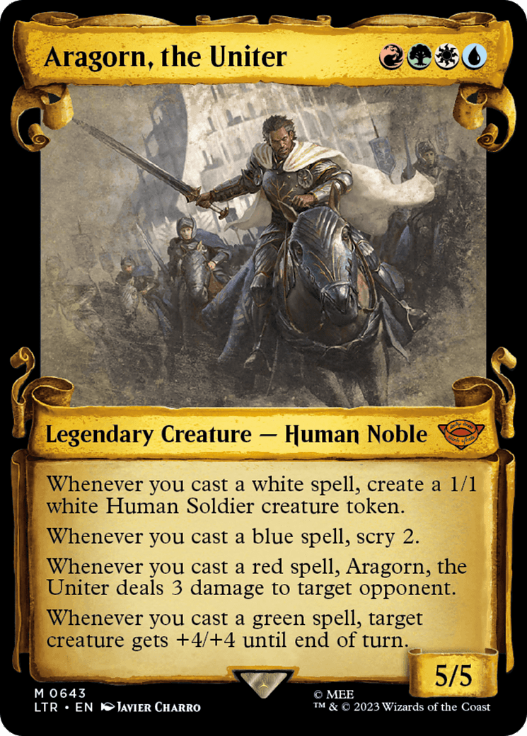Aragorn, the Uniter [The Lord of the Rings: Tales of Middle-Earth Showcase Scrolls] MTG Single Magic: The Gathering  | Multizone: Comics And Games