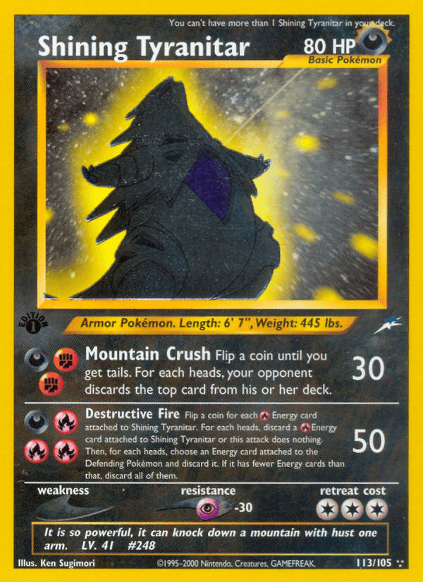 Shining Tyranitar (113/105) [Neo Destiny 1st Edition] Pokemon Single Pokémon  | Multizone: Comics And Games