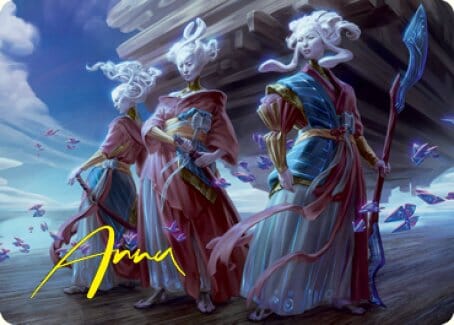 Guardians of Oboro Art Card (Gold-Stamped Signature) [Kamigawa: Neon Dynasty Art Series] MTG Single Magic: The Gathering  | Multizone: Comics And Games