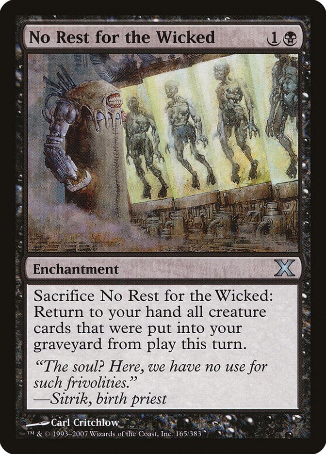 No Rest for the Wicked [Tenth Edition] MTG Single Magic: The Gathering  | Multizone: Comics And Games