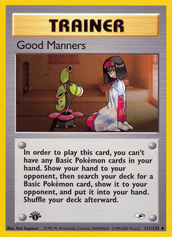 Good Manners (111/132) [Gym Heroes 1st Edition] Pokemon Single Pokémon  | Multizone: Comics And Games