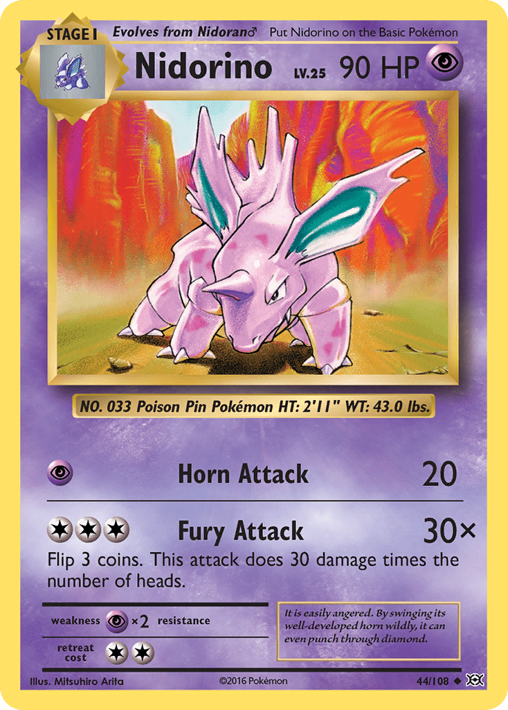 Nidorino (44/108) [XY: Evolutions] Pokemon Single Pokémon  | Multizone: Comics And Games