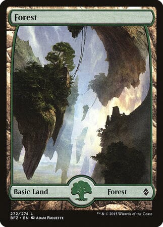Forest (272) - Full Art [Battle for Zendikar] MTG Single Magic: The Gathering  | Multizone: Comics And Games