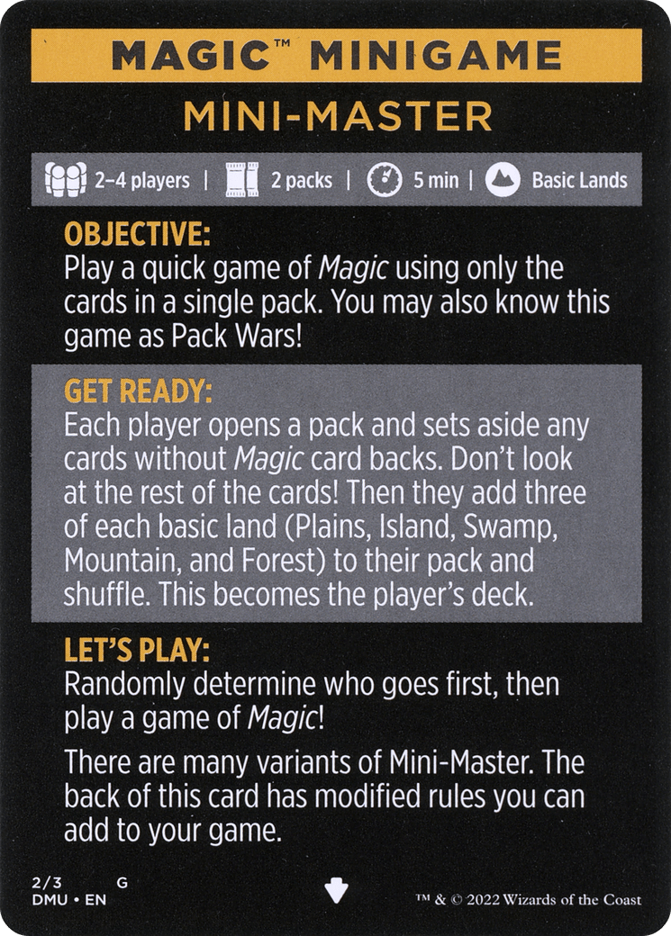 Mini-Master (Magic Minigame) [Commander Legends: Battle for Baldur's Gate Minigame] MTG Single Magic: The Gathering  | Multizone: Comics And Games