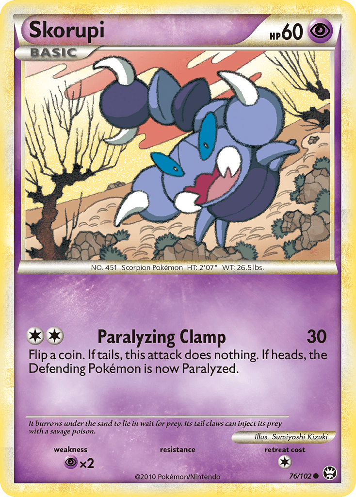 Skorupi (76/102) [HeartGold & SoulSilver: Triumphant] Pokemon Single Pokémon  | Multizone: Comics And Games
